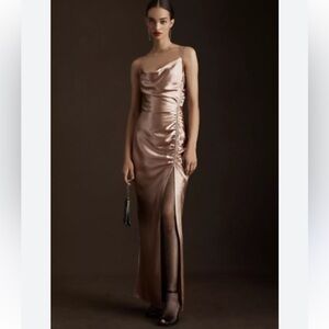 BHLDN Satin Gown in Champagne